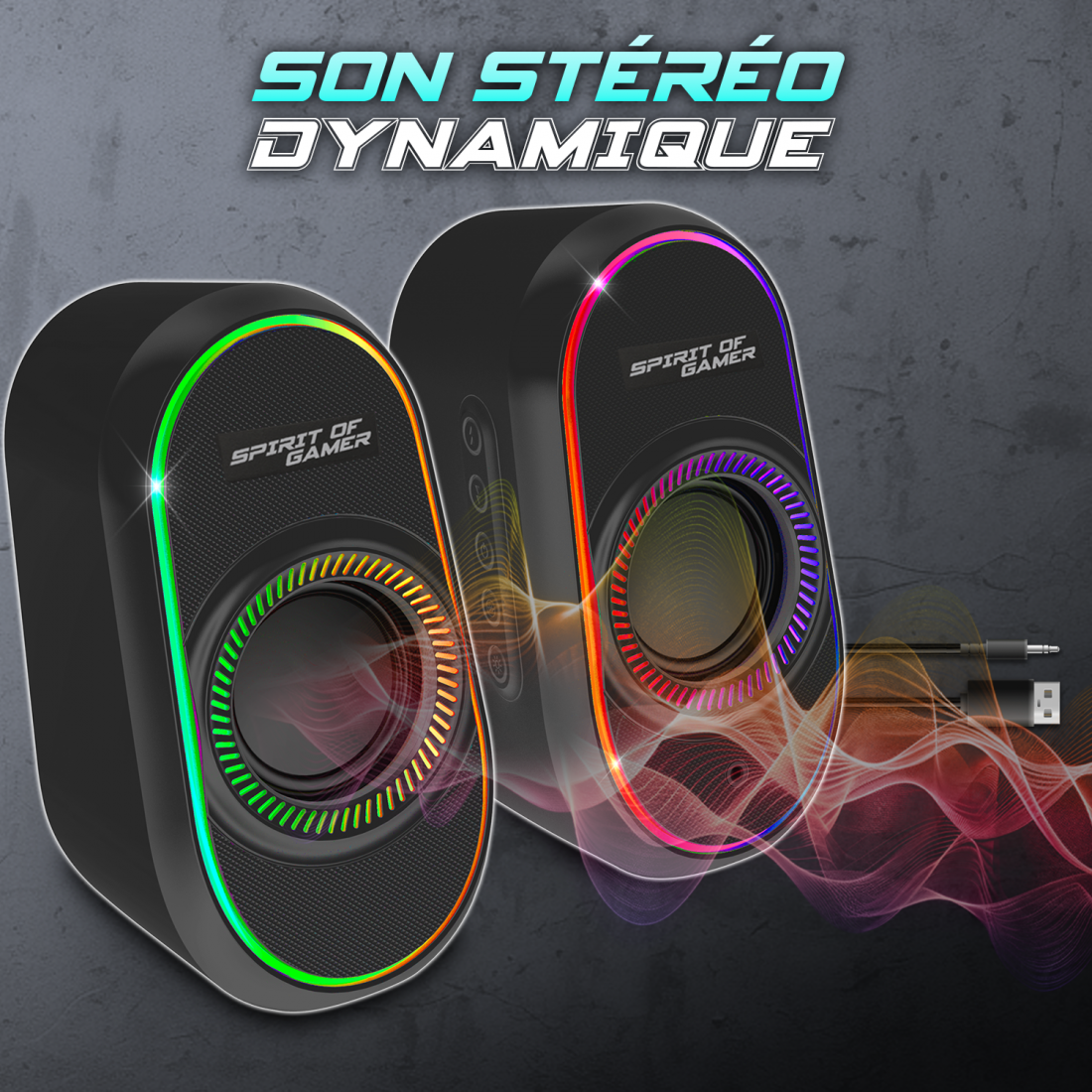 Spirit Of Gamer - FANATIC 500 DARK - Enceintes Bluetooth / USB Stéréo