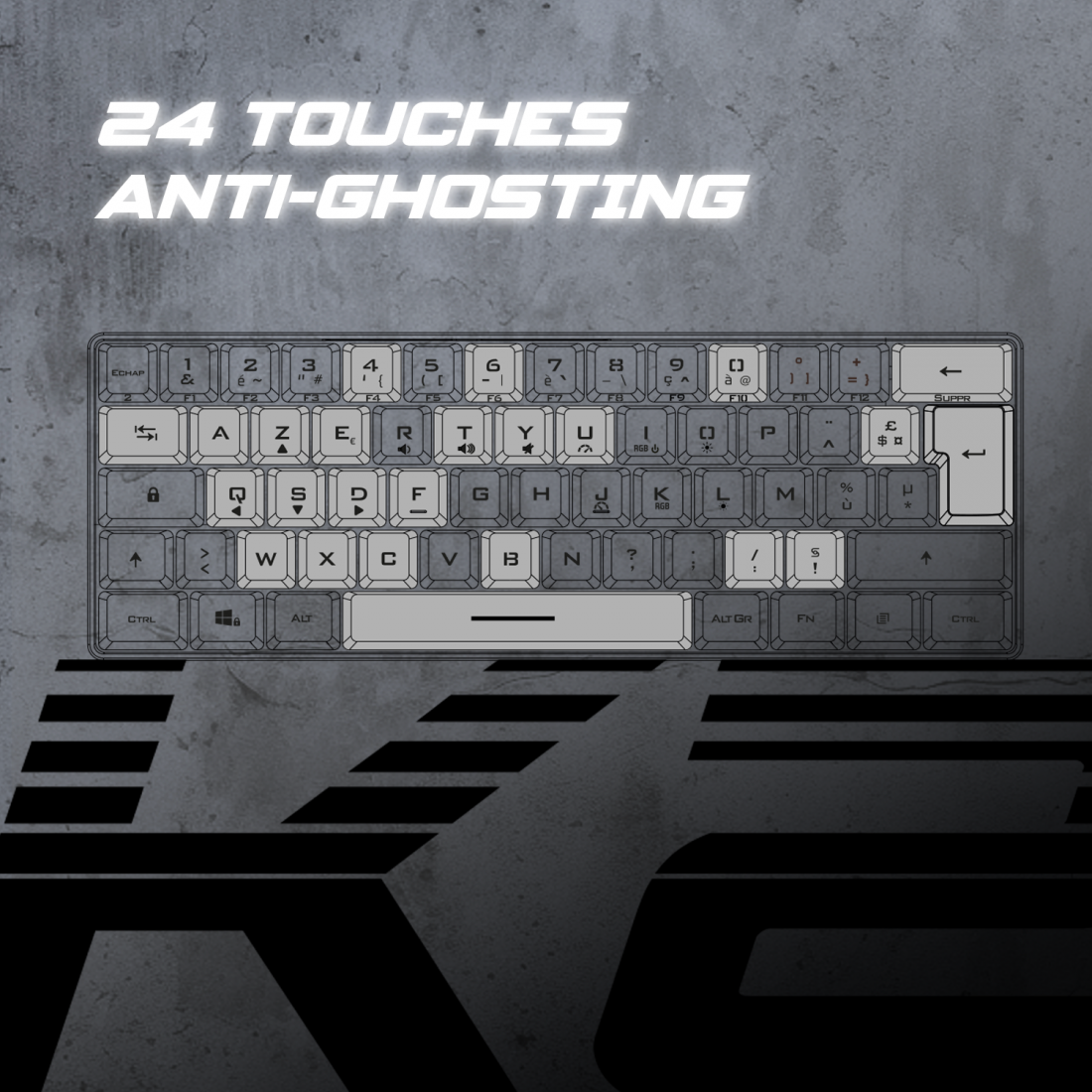 Spirit Of Gamer - PRO-K2 Noir - Clavier Gamer semi-mécanique