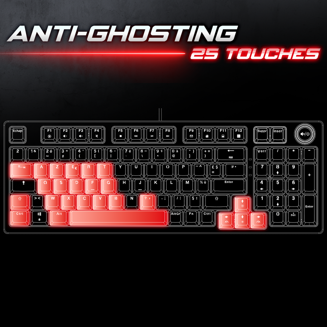 Spirit Of Gamer - XPERT-K350 Noir - Clavier Gamer mécanique
