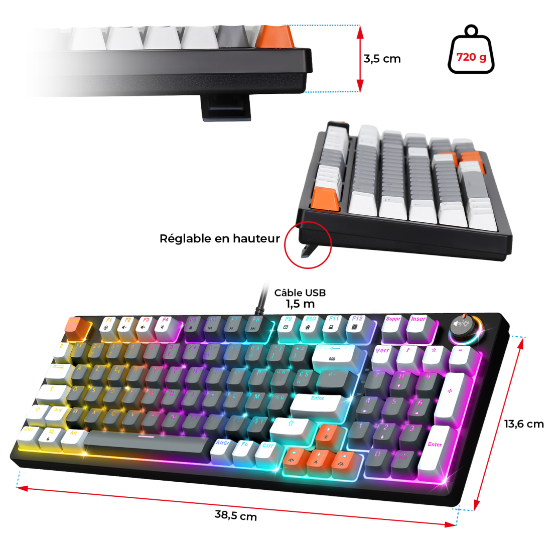 Spirit Of Gamer - XPERT-K350 Noir - Clavier Gamer mécanique