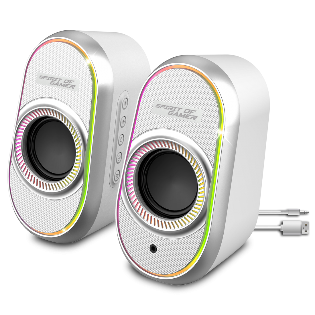 Spirit Of Gamer - FANATIC 500 - Enceintes Bluetooth / USB Stéréo (Noir / Blanc)