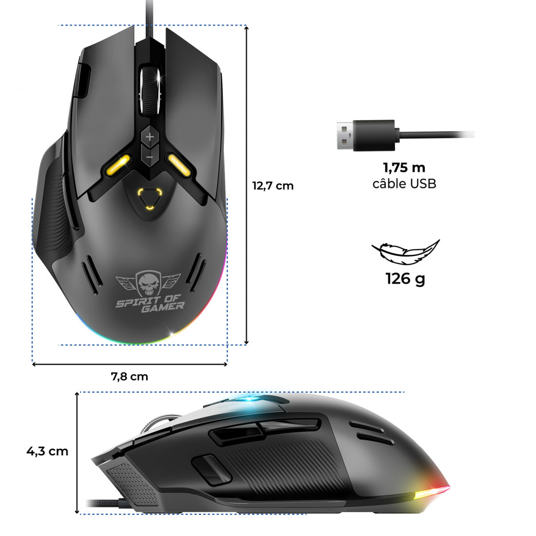 Spirit of Gamer - ELITE M60 (Noir)