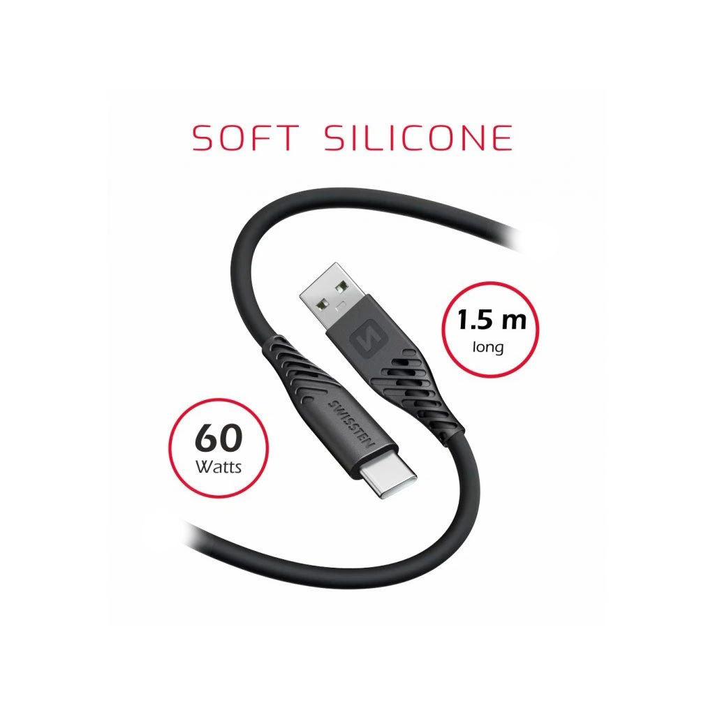 Swissten - Câble USB-A / USB-C en silicone