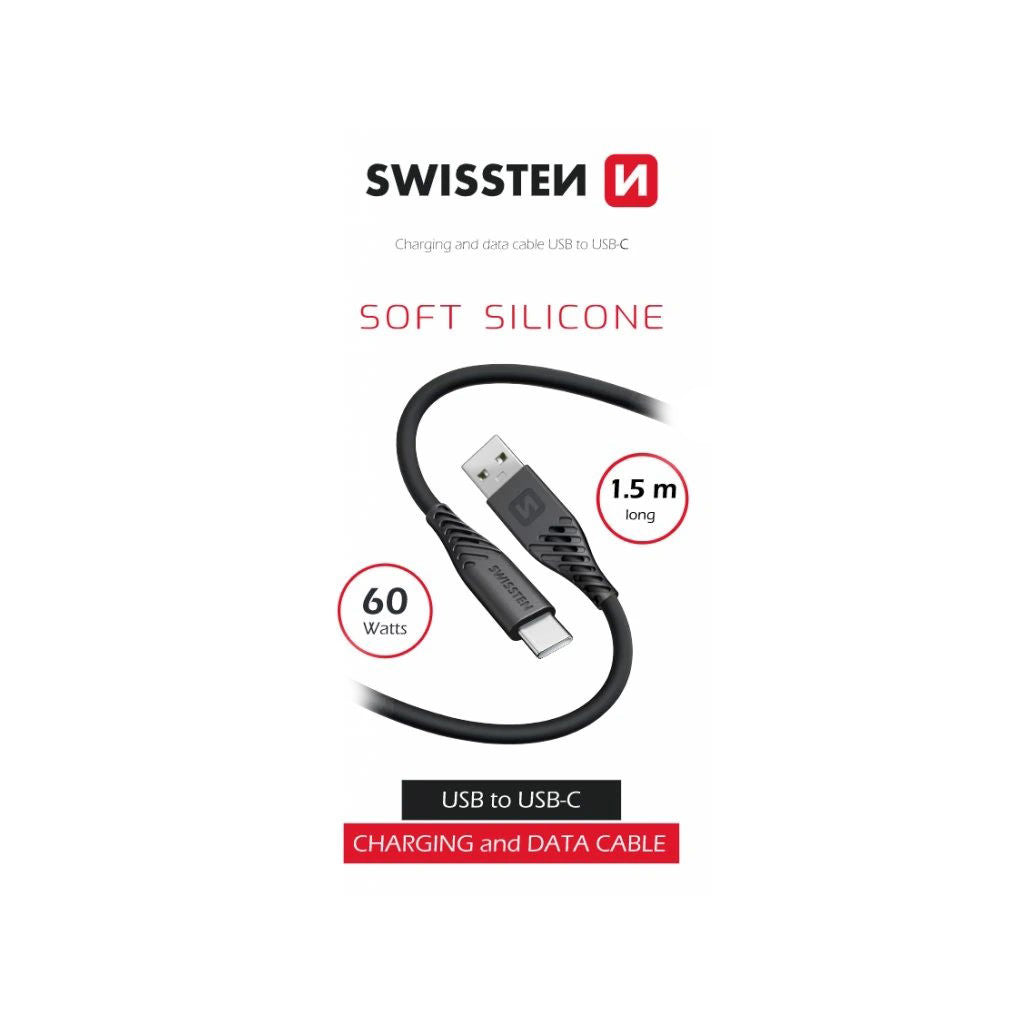 Swissten - Câble USB-A / USB-C en silicone