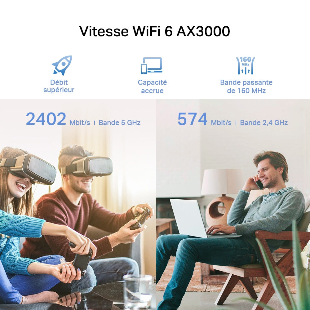 TP-Link - RE705X - Répéteur WiFi AX 3000