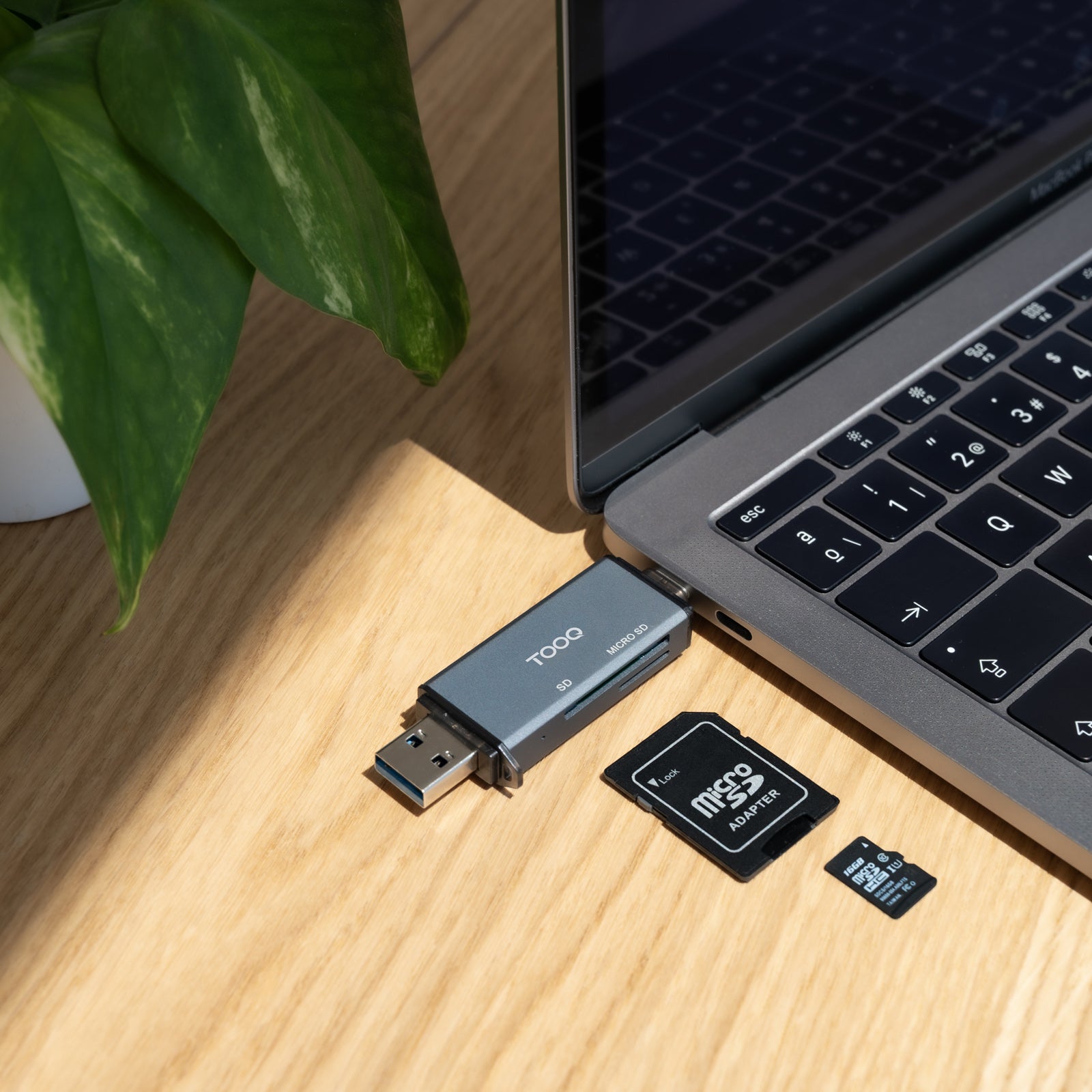 TooQ - TQR-3001G - Lecteur de carte SD/MicroSD USB-A/USB-C