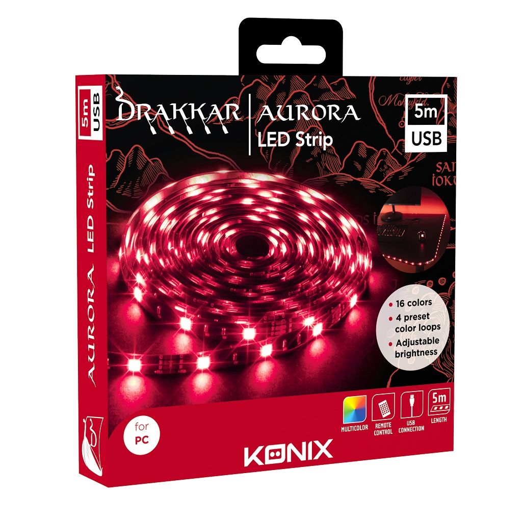 Konix - Bande led USB Drakkar Aurora (3m/ 5m)