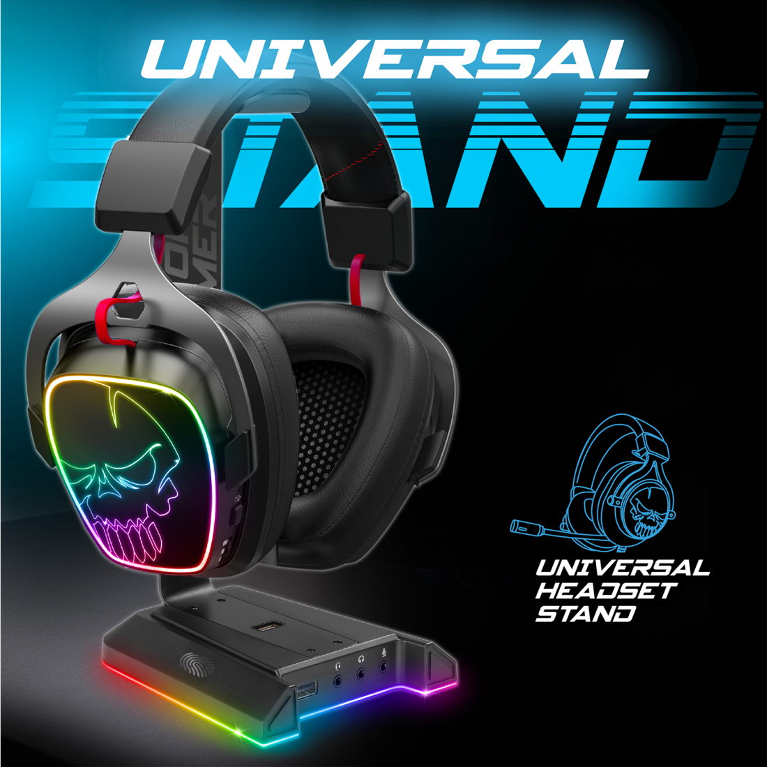 Spirit of Gamer - Support de casque universel RGB avec carte Son 7.1 virtuel - Sentinel 7.1