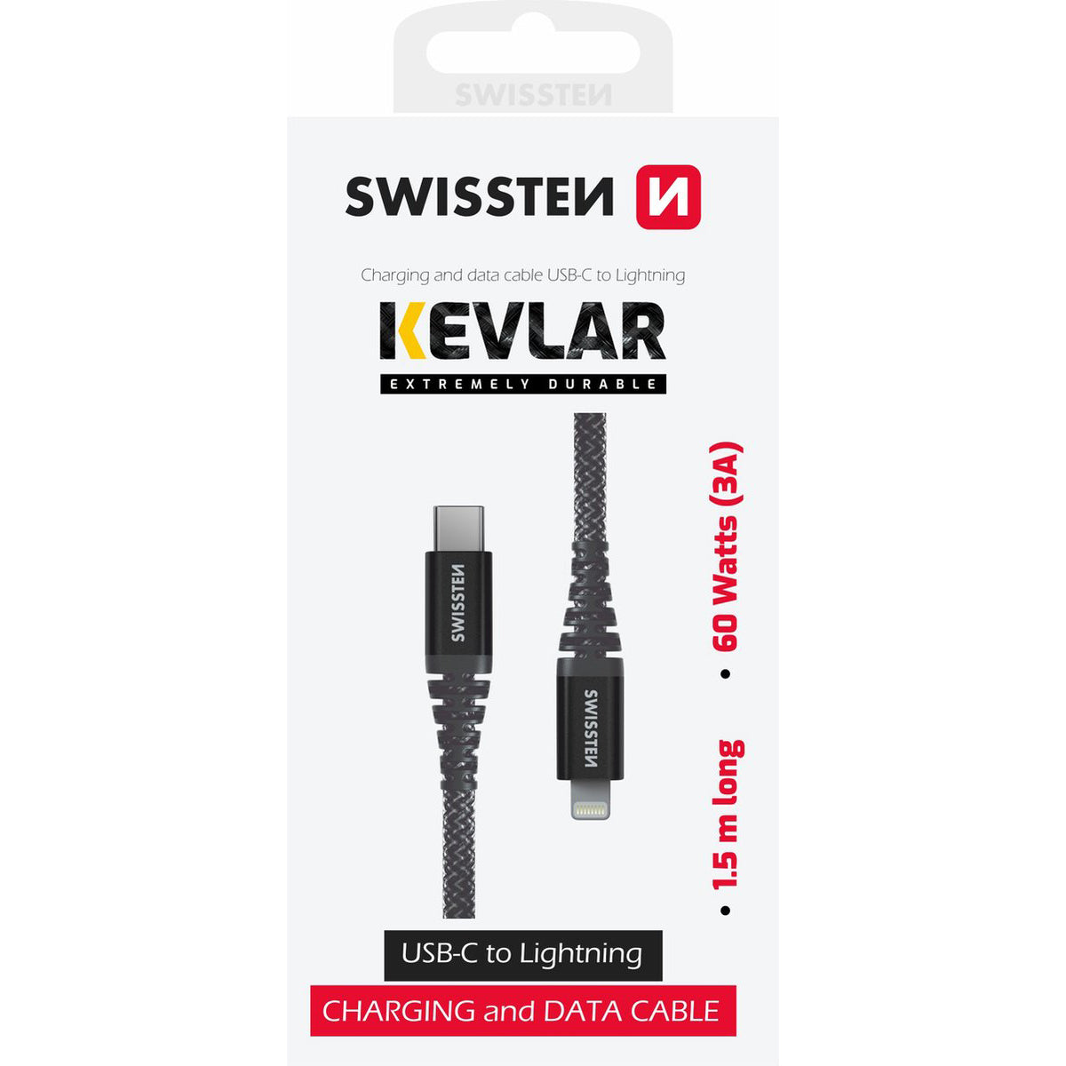 Swissten - Câble USB-C vers lightning en kevlar