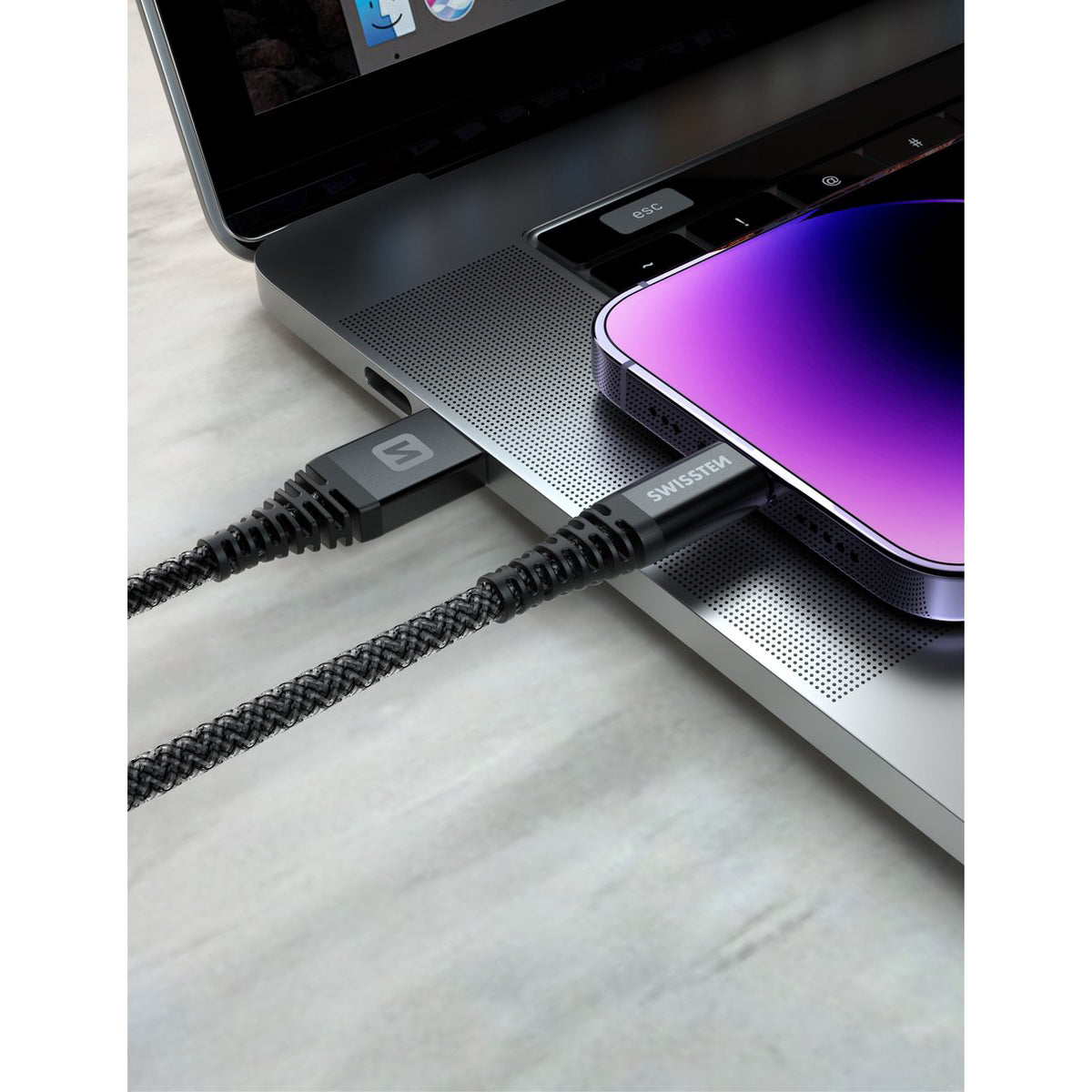 Swissten - Câble USB-C / USB-C en kevlar