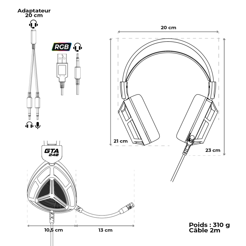Advance - Casque gamer GTA 240