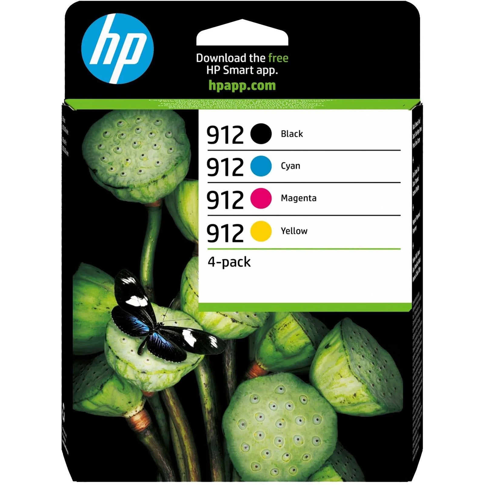 Hp - Cartouche d'encre 912 (jaune), (cyan), (noir), (pack x4)