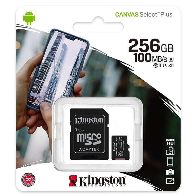 Kingston Carte Micro SD + Adaptateur - Canvas Select Plus (32/64/128 Go)