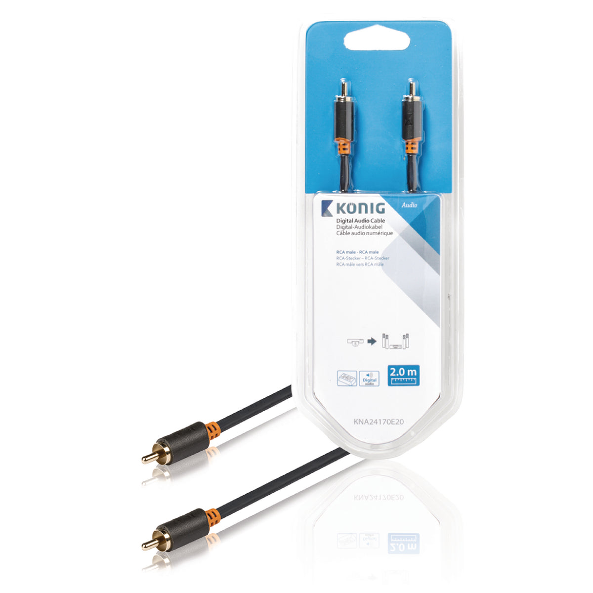 Câble RCA numérique Mono mâle vers mâle 2m