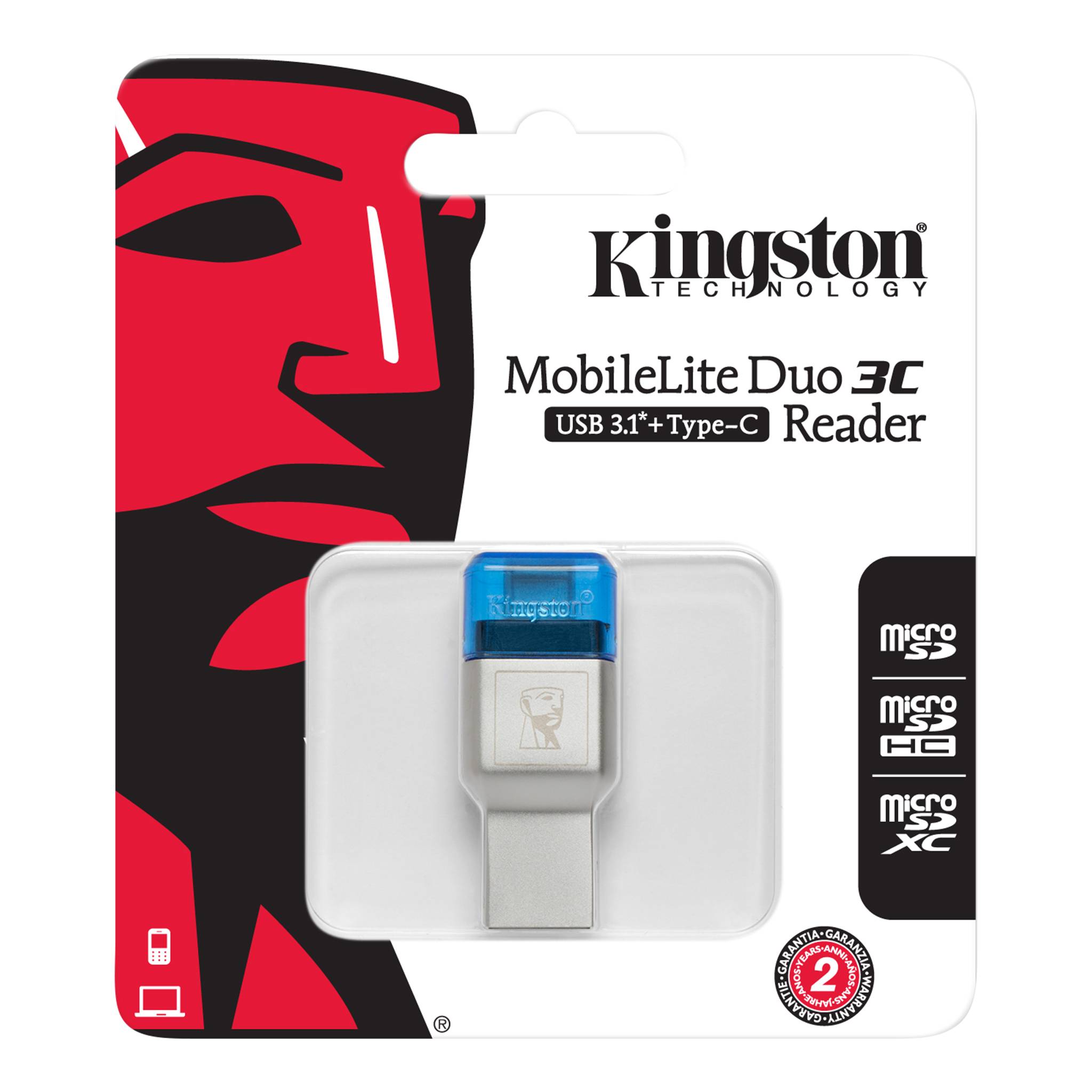 Kingston - MobileLite Duo 3C - Lecteur de carte MicroSD