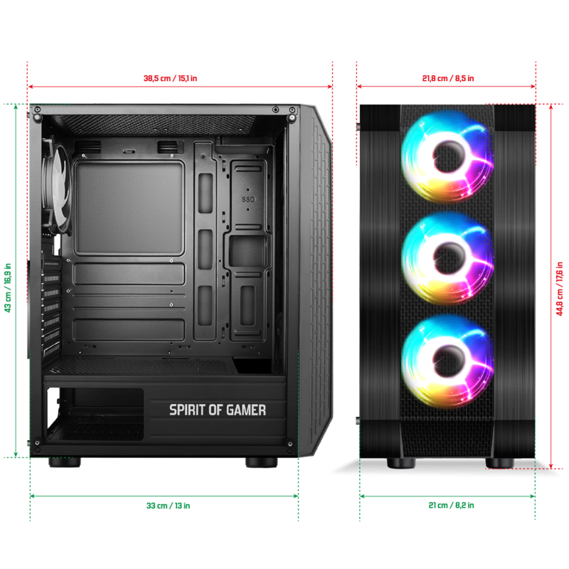 Spirit Of Gamer - Rogue VI - Boitier ATX RGB