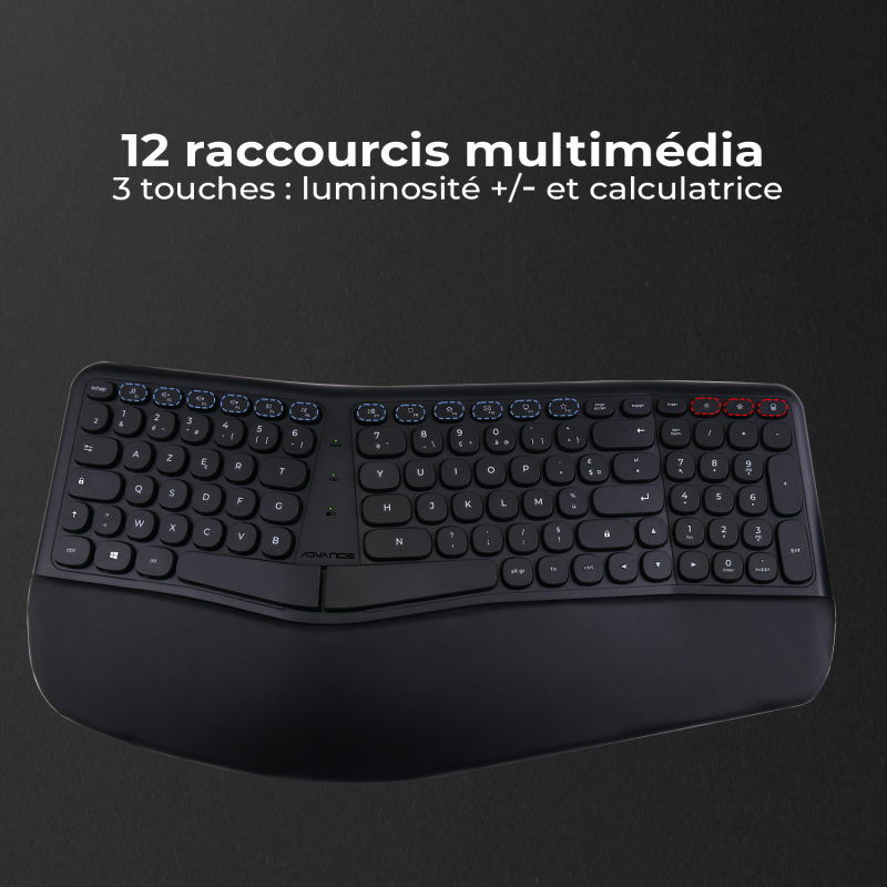 Advance - Smartergo Wireless - Pack clavier et souris ergonomiques sans fil