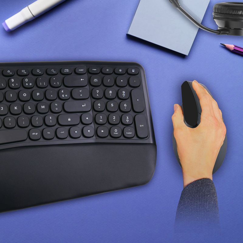 Advance - Smartergo Wireless - Pack clavier et souris ergonomiques sans fil