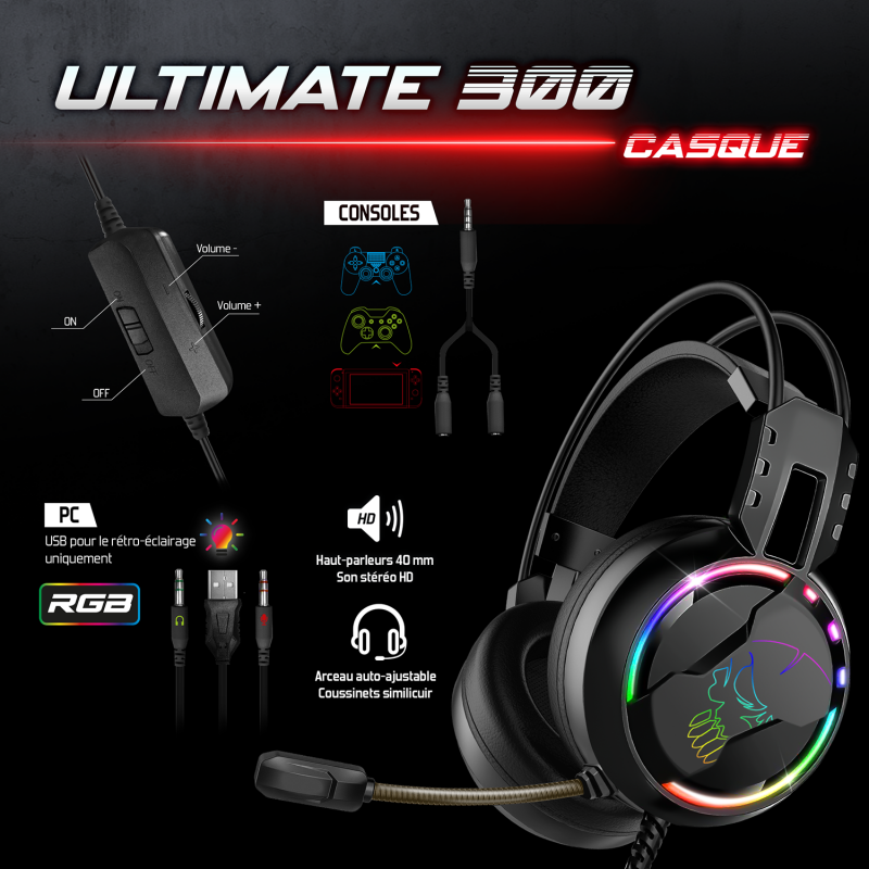Spirit Of Gamer - Ultimate 300 - Pack Gaming 4 en 1