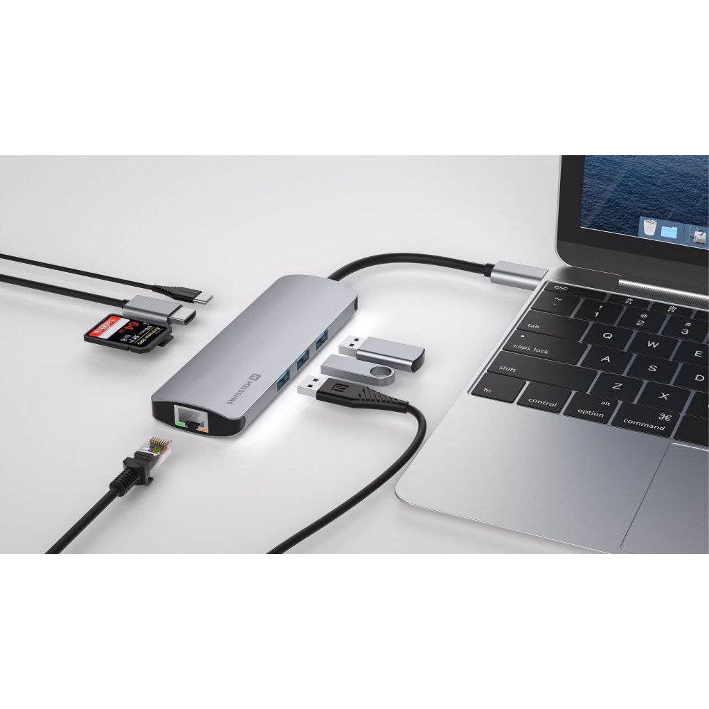 Swissten - Hub USB-C 8 en 1