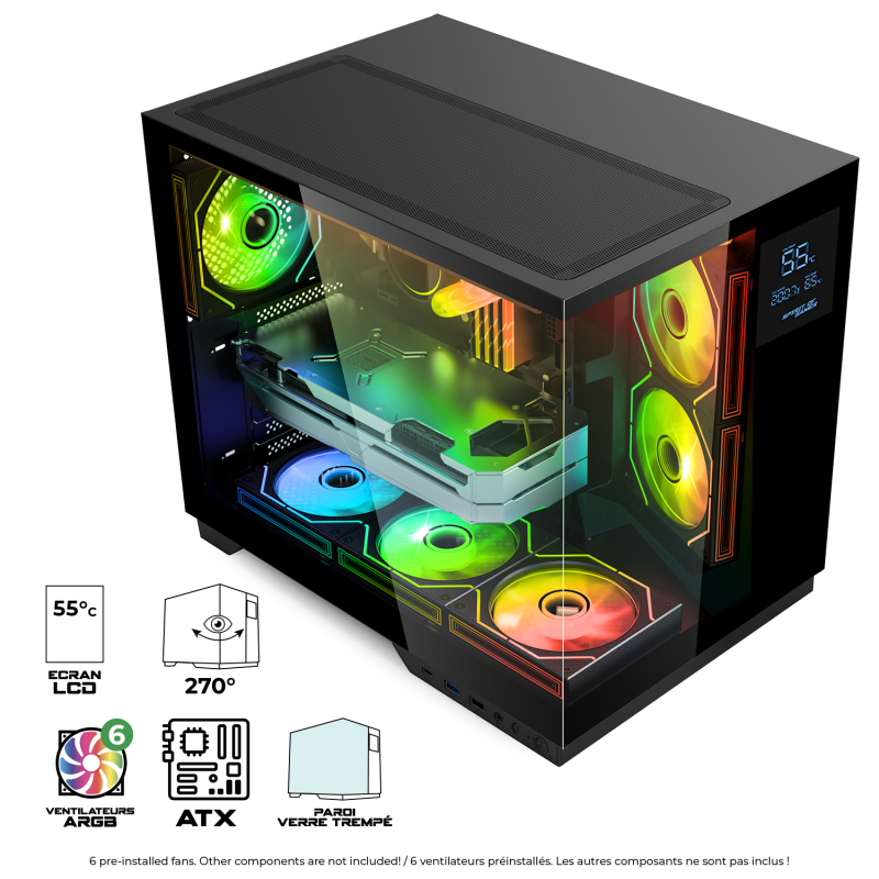 Spirit Of Gamer - Viper CRX Dark - Boitier ATX RGB