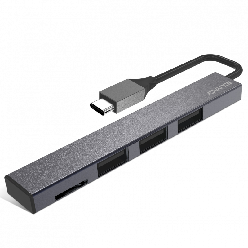Advance - Hub USB-C vers USB 2.0 + lecteur Micro SD