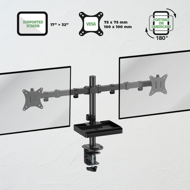 Advance - XtendMounts Dual - Support double écran avec plateau