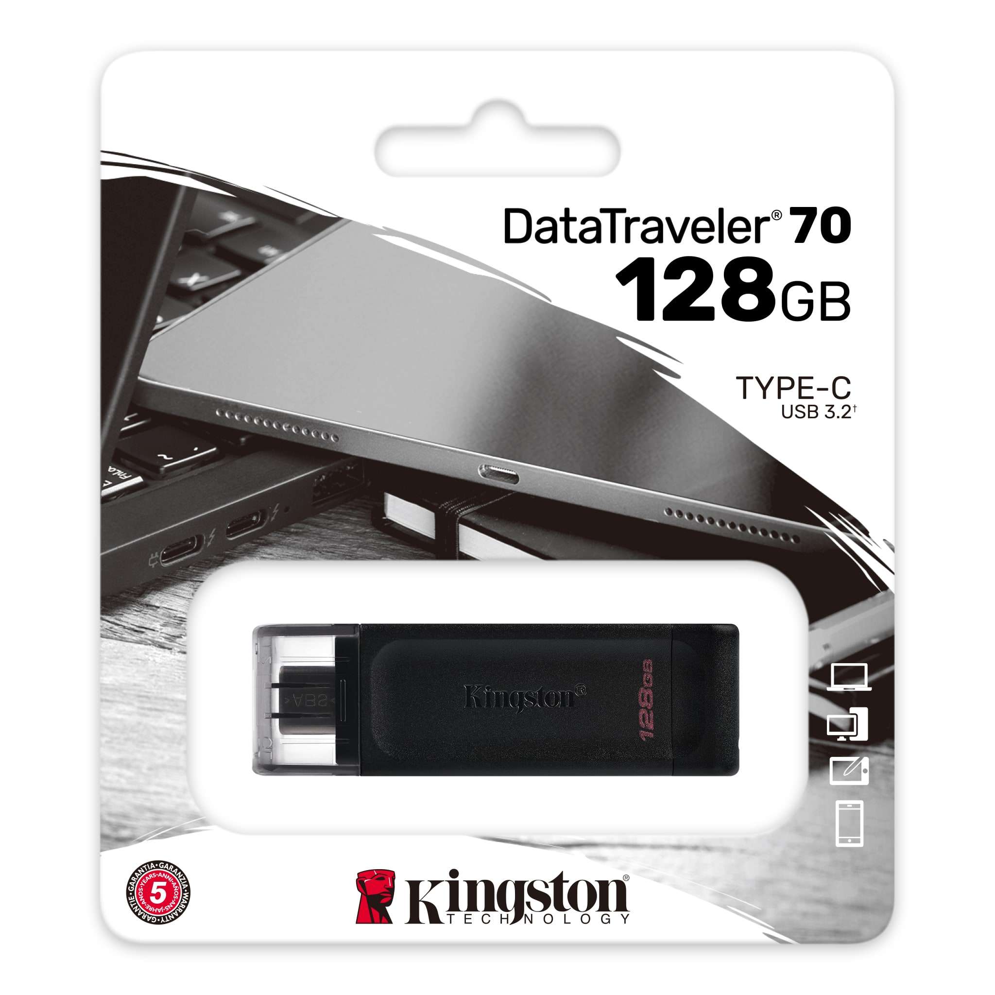 Kingston - Clé USB-C DataTraveler 70 (128 Gb)