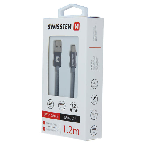 Swissten - Câble tressé USB vers USB-C - 1.20m
