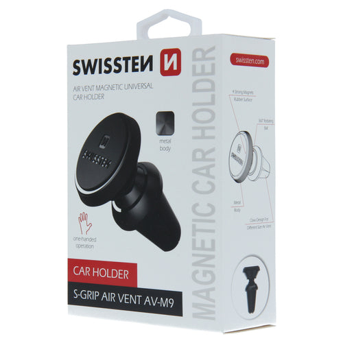 Swissten - Support smartphone magnétique S-grip AV-M9 (grille aération)