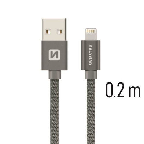 Swissten - Câble court tressé USB vers lightning - 0.2m