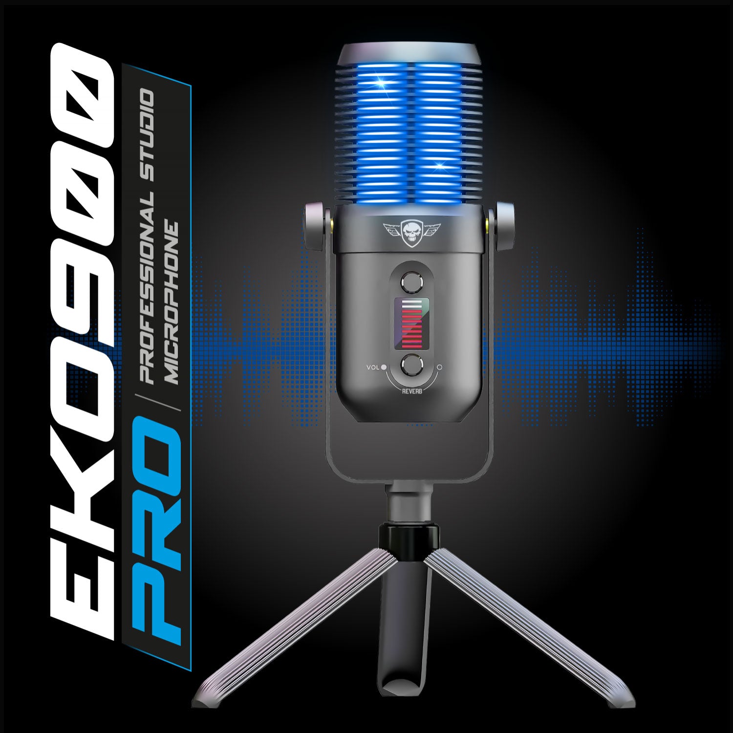 Spirit of Gamer - Microphone Gamer double directivité - Rétro-éclairage Bleu - EKO 900