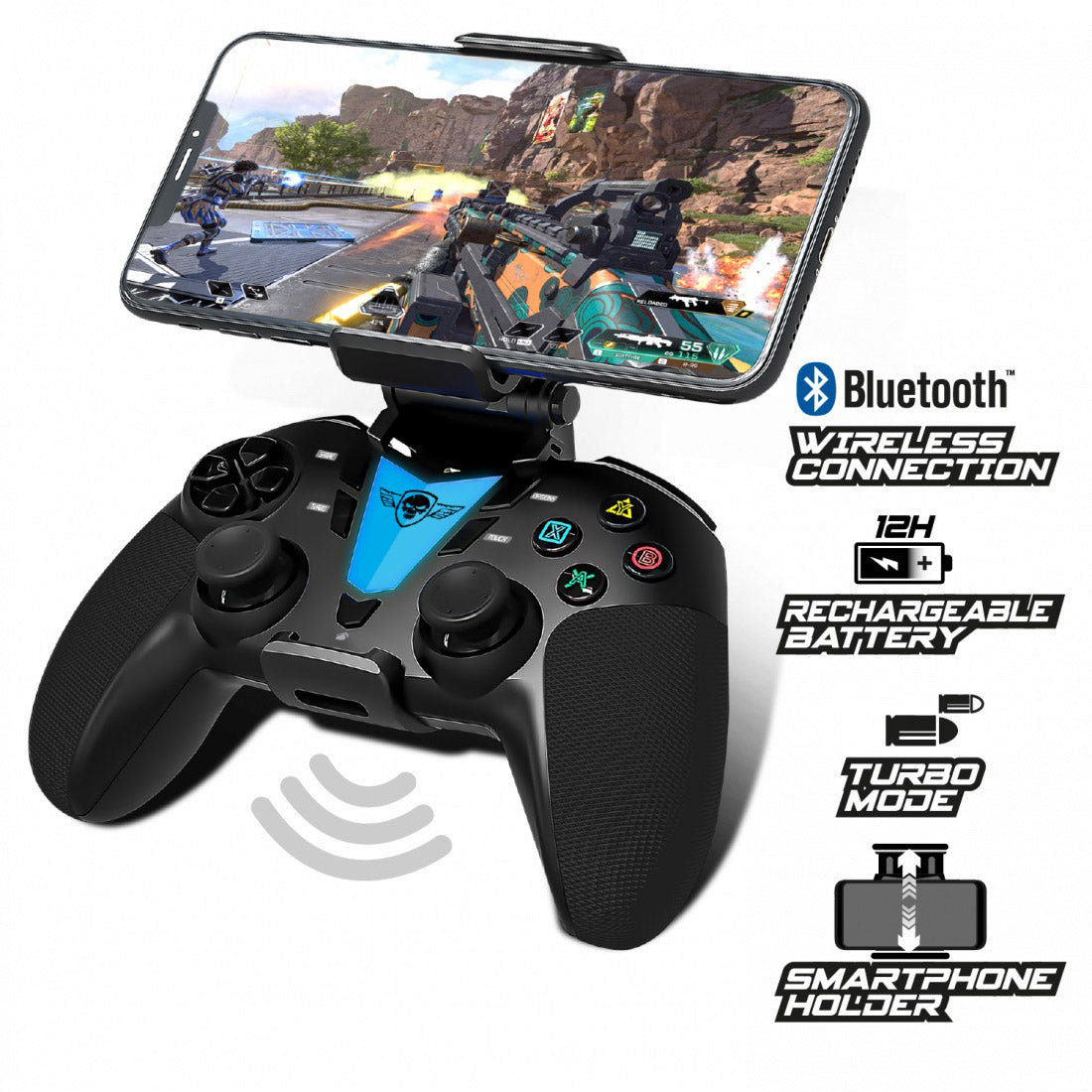 Spirit of Gamer - Manette Bluetooth pour smartphone avec support inclu