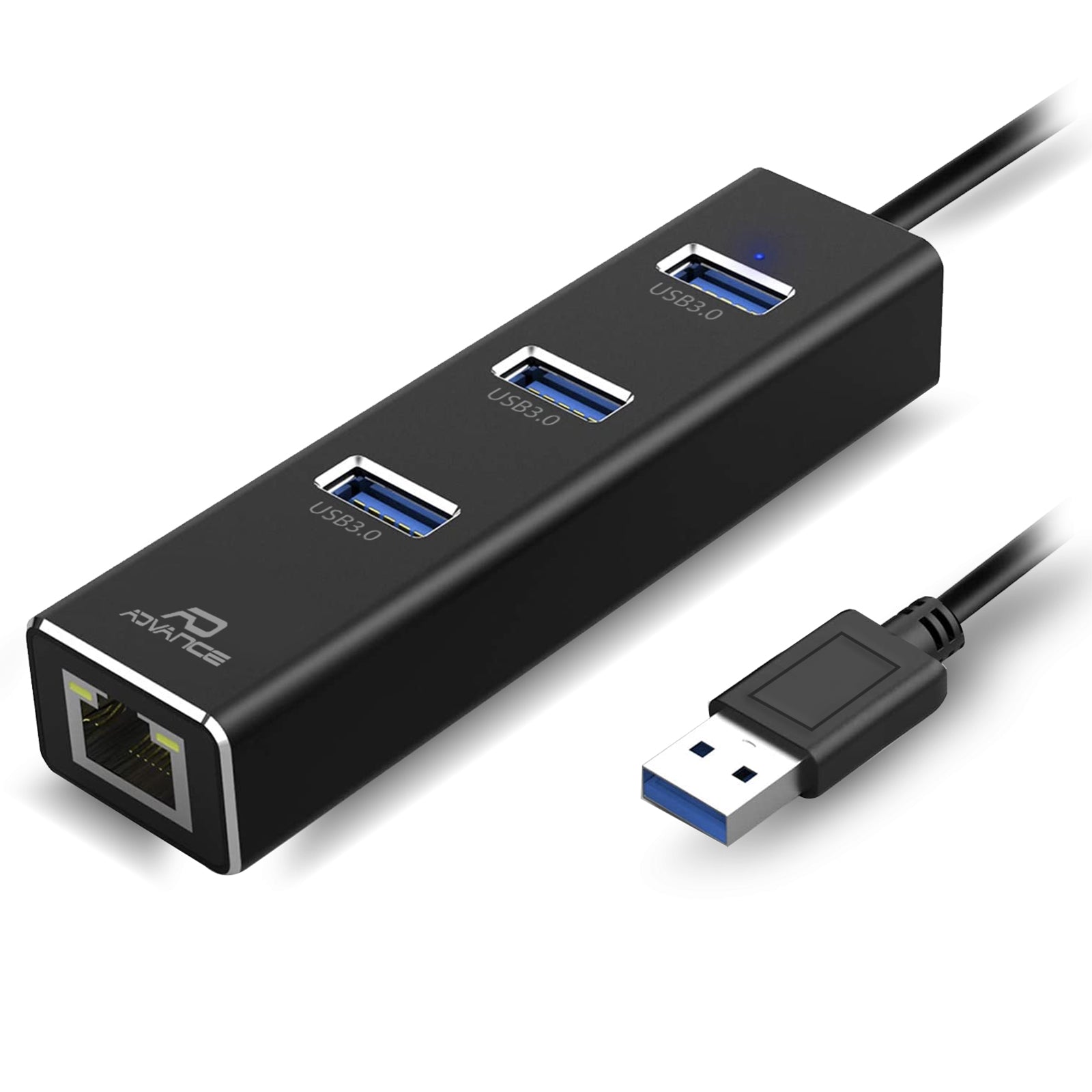 Advance - Adaptateur USB 3.0 Réseau Gigabit Ethernet RJ45 + 3 ports USB 3.0