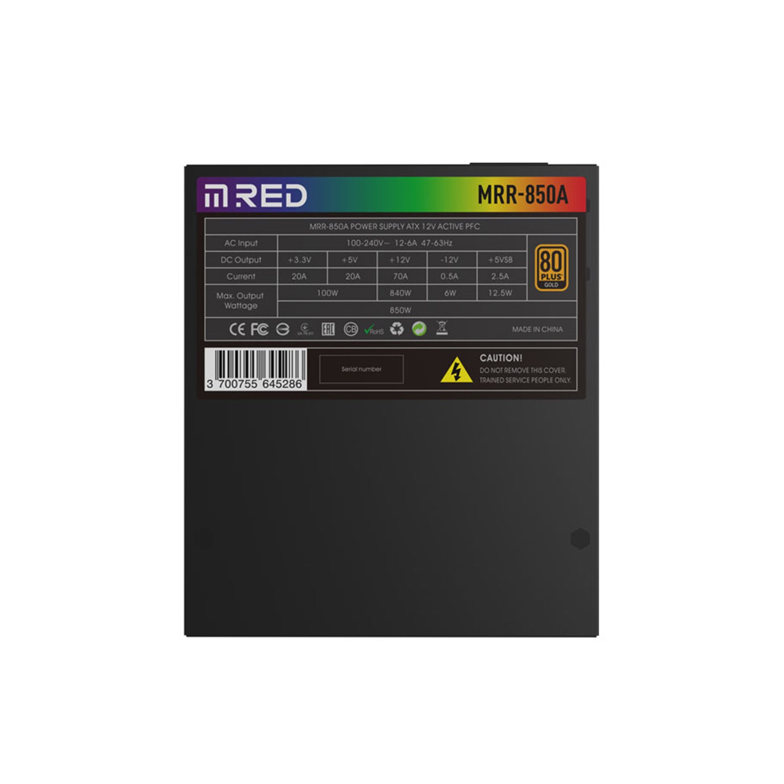 Alimentation M.RED MRR-850A-B 80+ Gold Full Modulaire 850 Watts