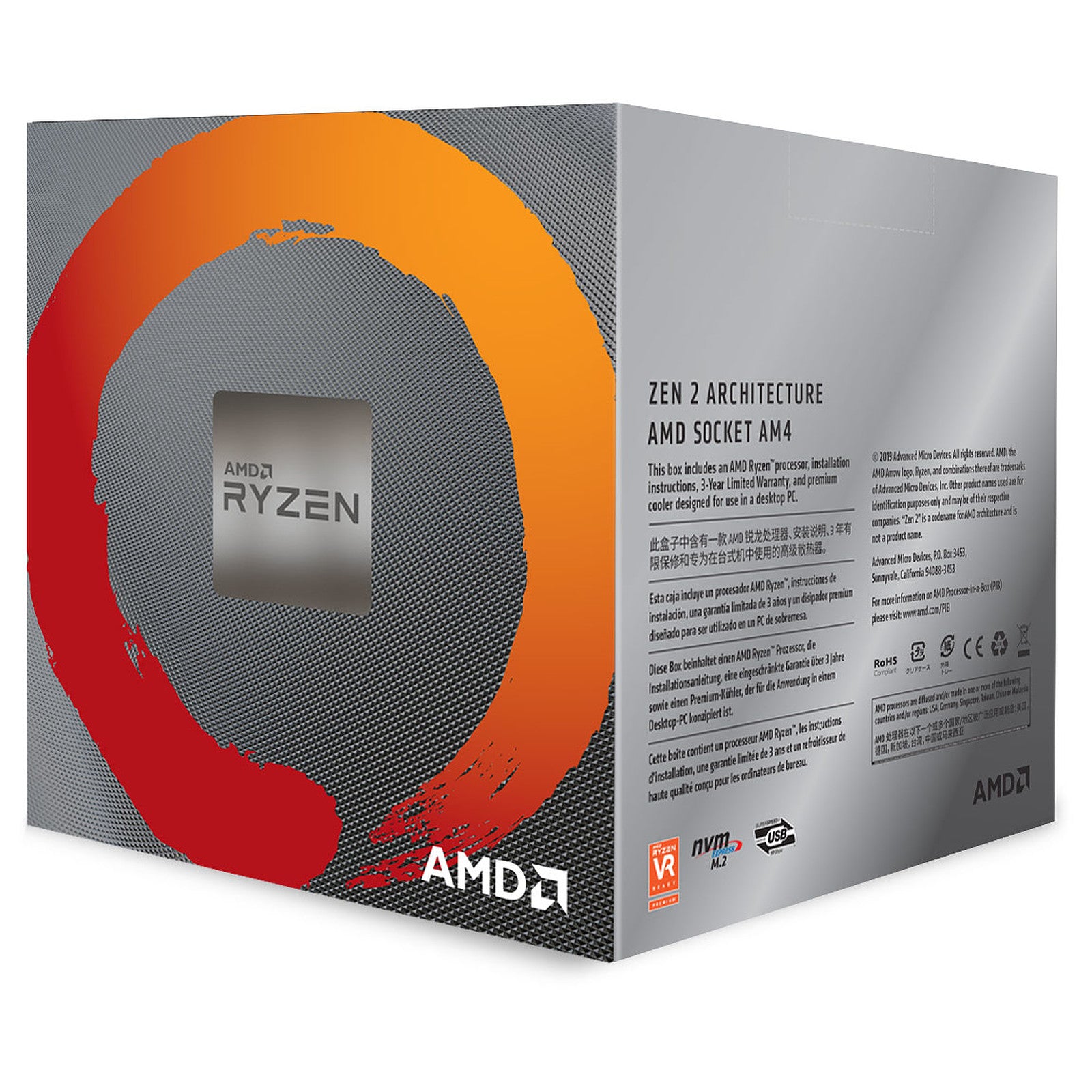 AMD - Ryzen 7 3800X Wraith Prism LED RGB (3.9 GHz / 4.5 GHz)