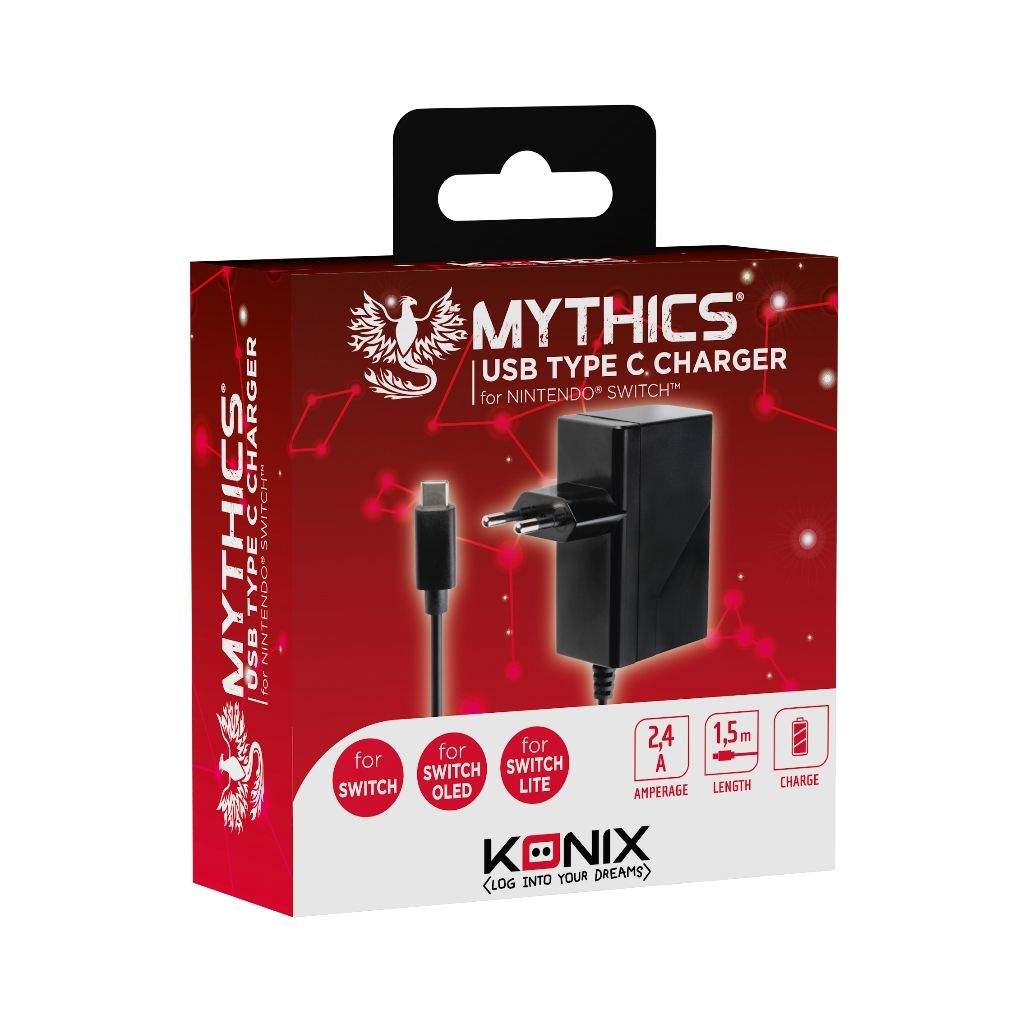 Konix - Mythics - Chargeur USB-C pour Nintendo Switch